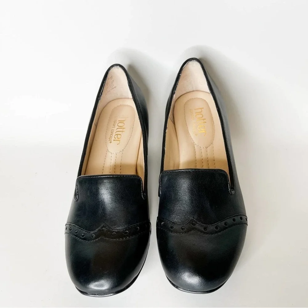 Hotter Black Leather Heels Follie size 6 - Picture 3 of 7